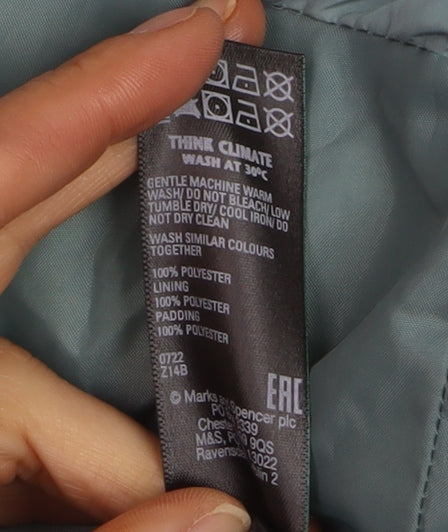 Marks and Spencer Women Blue Long Puffer Coat Size 12