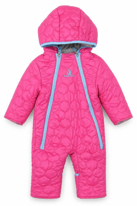 Rugged Bear Unisex Baby Pink Quilted Hooded Puffer Snowsuit 6–9 Months