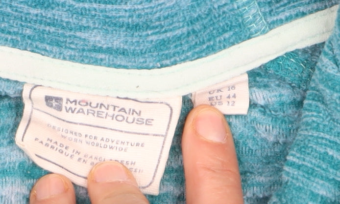 Mountain Warehouse Women Teal Full Zip Hooded Sweatshirt UK 16