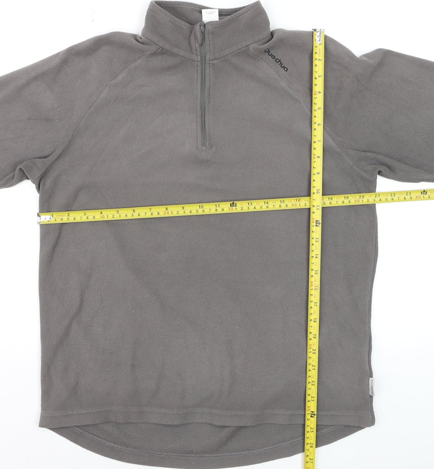 Quechua Men's Grey Fleece 1/2 Zip Pullover Sweatshirt Size M