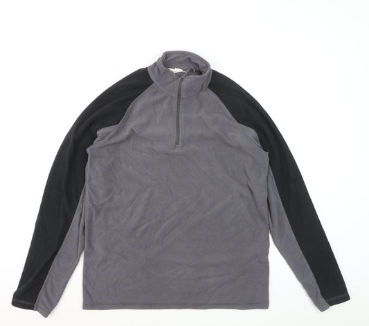 Mountain Warehouse Mens Grey Fleece 1/4 Zip Pullover Sweatshirt M