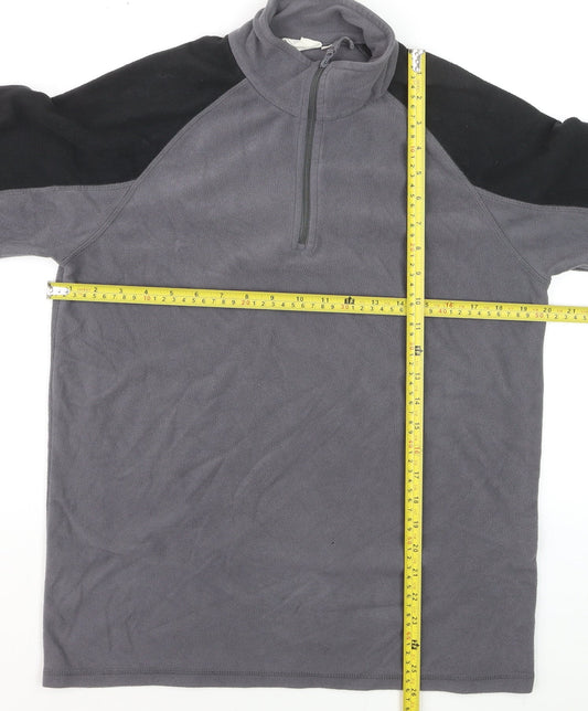 Mountain Warehouse Mens Grey Fleece 1/4 Zip Pullover Sweatshirt M