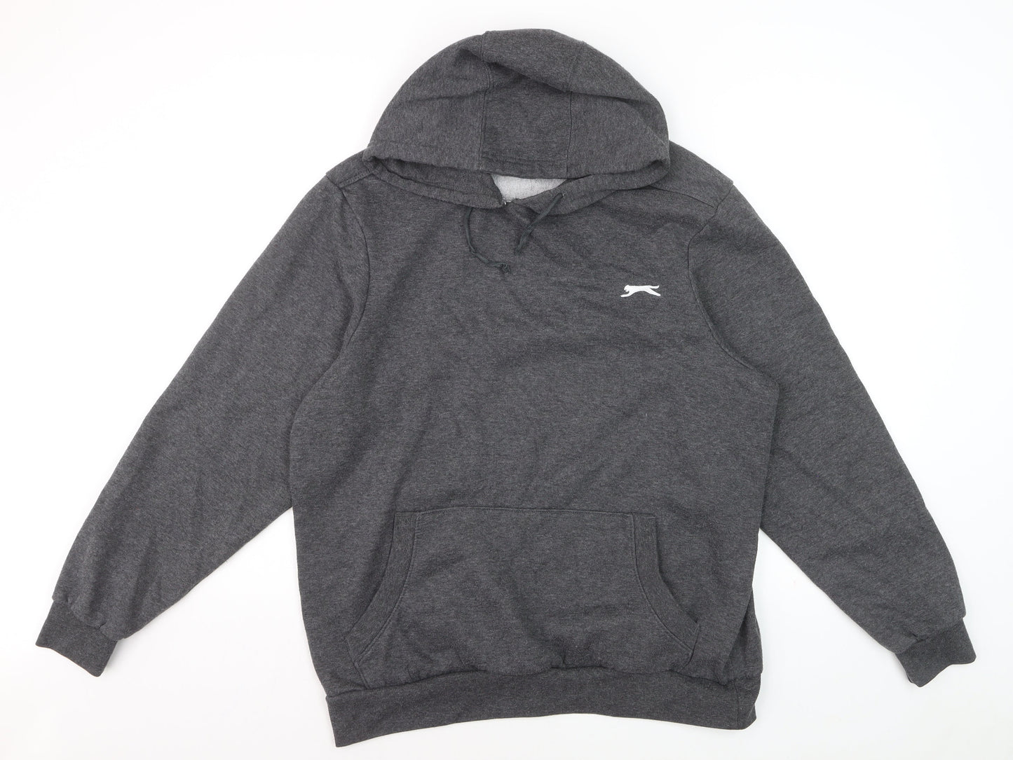 Slazenger Men’s Grey Pullover Hoodie L Fleece Lined Logo