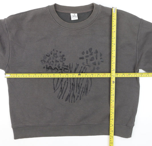 Disney by Very Women's Grey Mickey Mouse Crew Neck Sweatshirt Size M