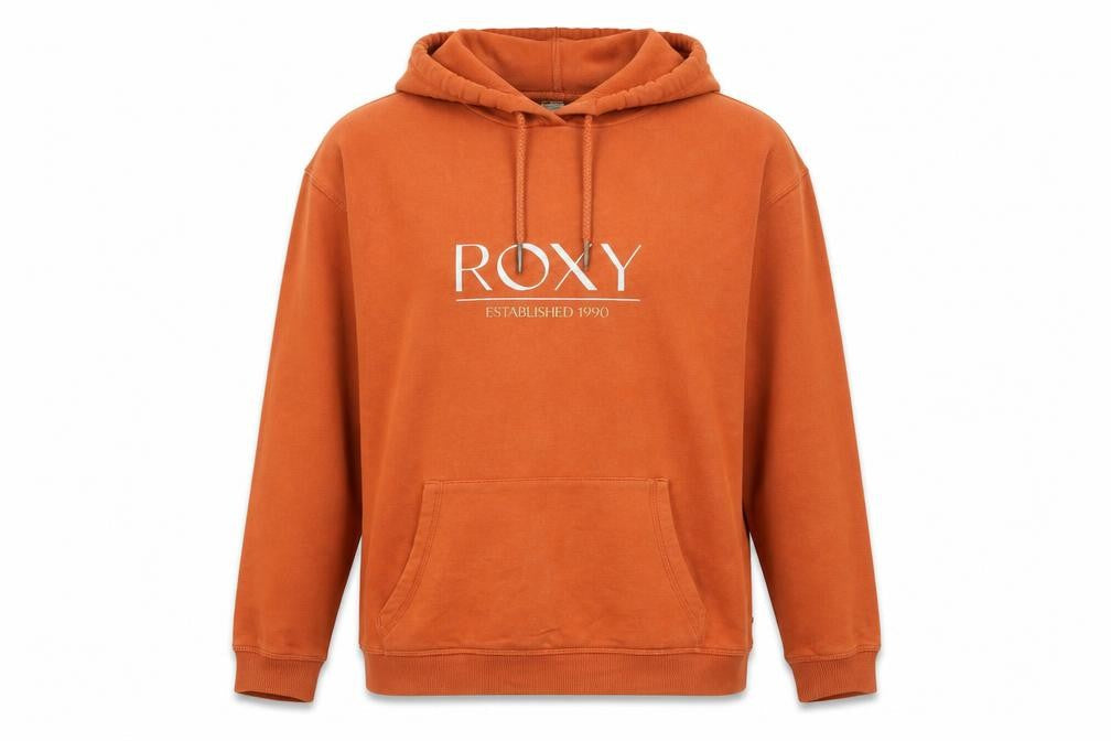 Roxy Womens Orange Pullover Hoodie Small Cotton Blend Casual