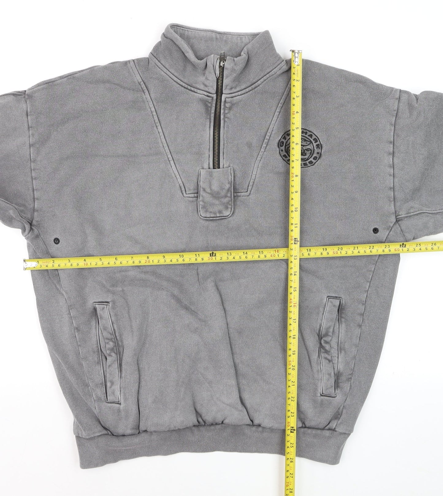 Gymshark Men's Grey 1/4 Zip Pullover Sweatshirt Size S