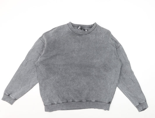 Reclaimed Vintage Men Grey Pullover Sweatshirt Size M Regular Fit