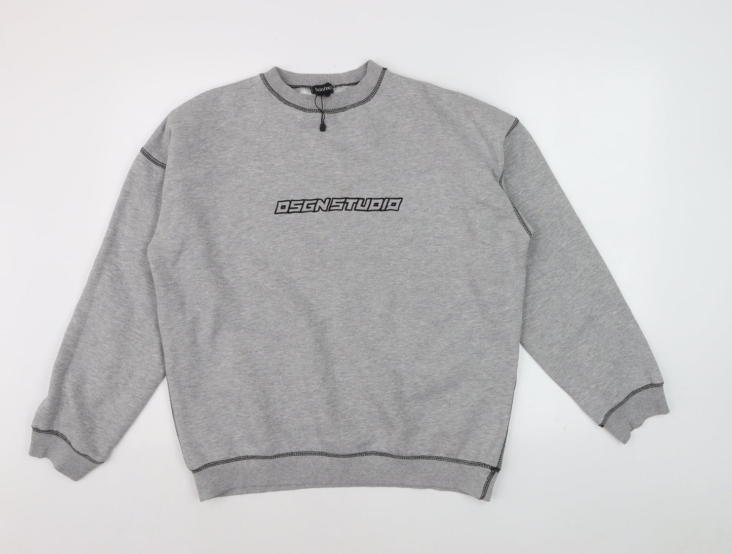Bochoo Men's Grey Logo Pullover Sweatshirt Medium
