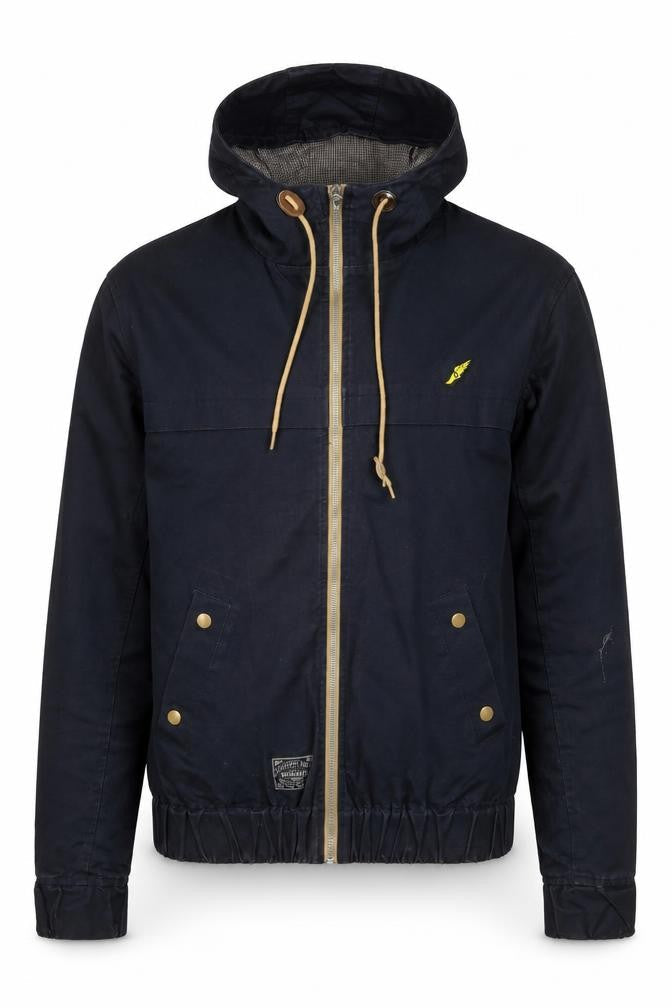 Brookhaven Men's Blue L Hooded Windbreaker Jacket with Zip Pockets