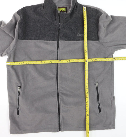 Atlas For Men Grey Full Zip Fleece Jacket L Outdoor Hiking Sweatshirt