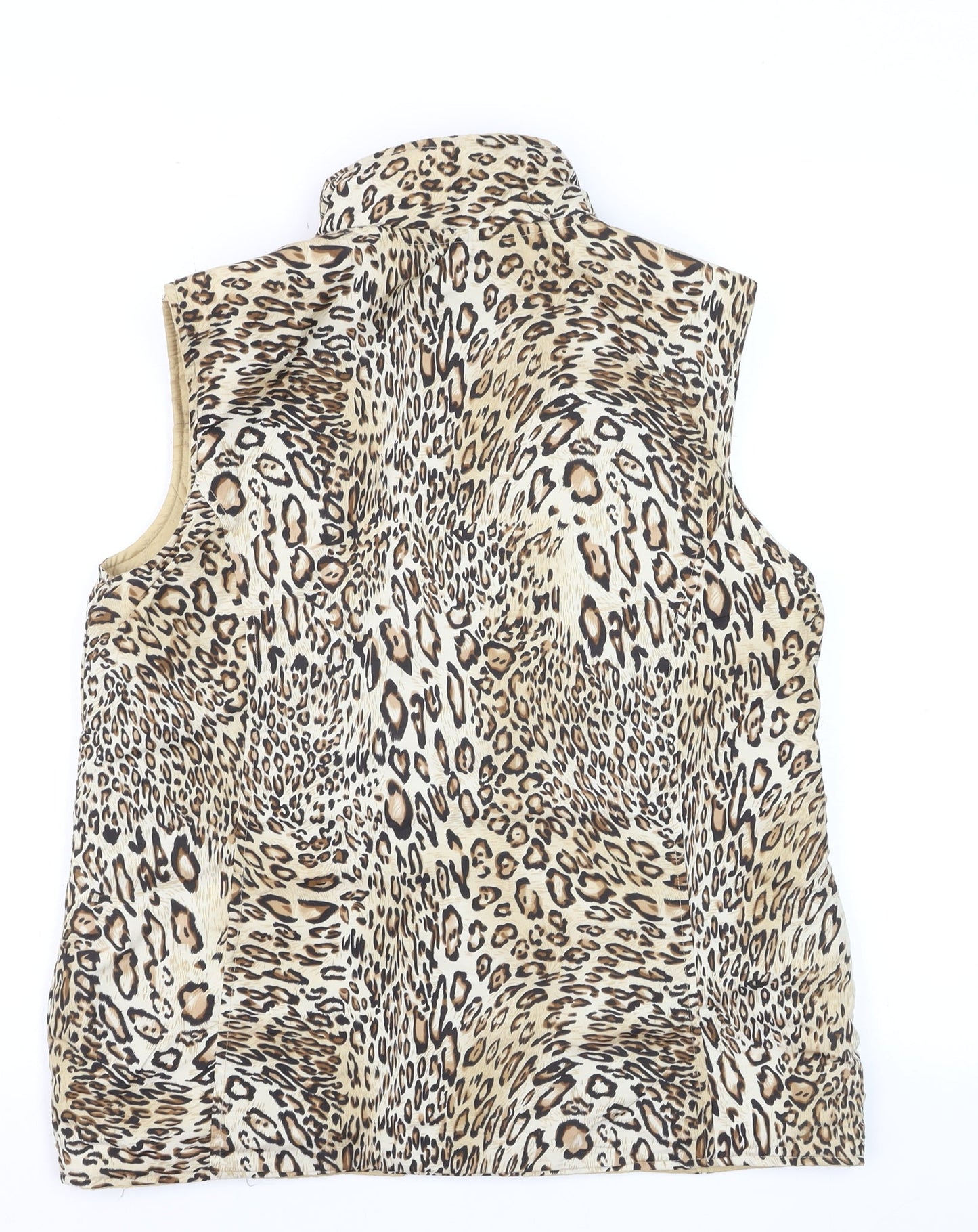 Casual Identity Women's Brown Leopard Print Padded Waistcoat M