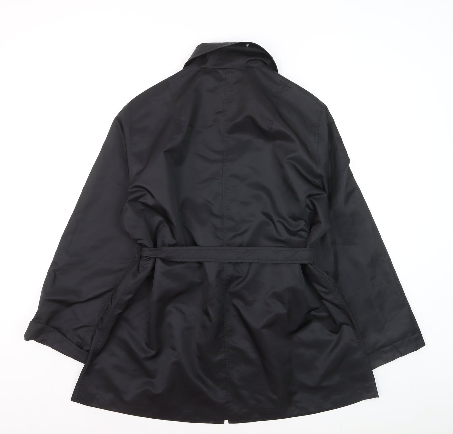 Ralph Dudley Women's Black Waterproof Belted Rain Coat Size 16