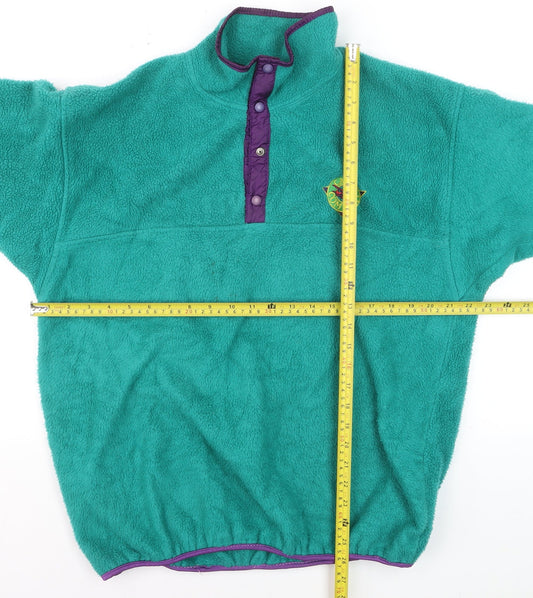 Cape Comfort Men's Green Fleece 1/4 Zip Retro Outdoor Jacket M