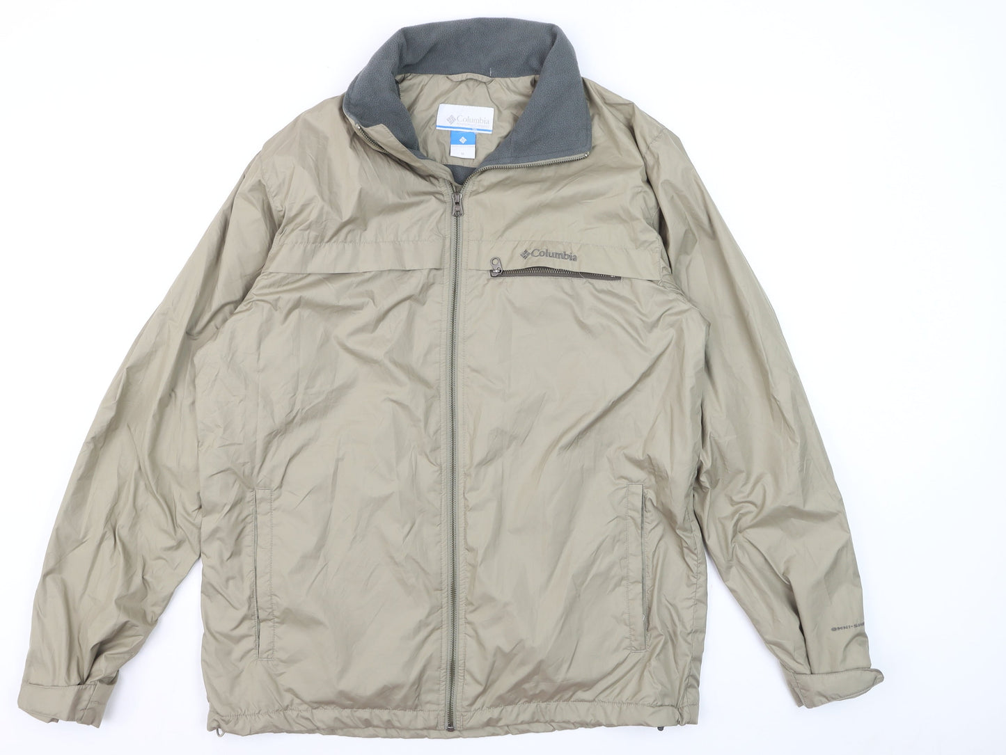 Columbia Men's Beige M Windbreaker Jacket Lightweight Outdoor