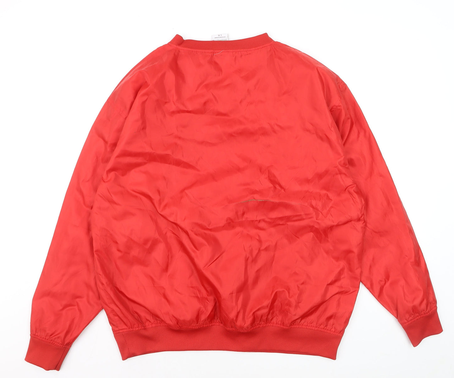 Red Oak Mens Red V-Neck Pullover Sweatshirt L College Sports Style