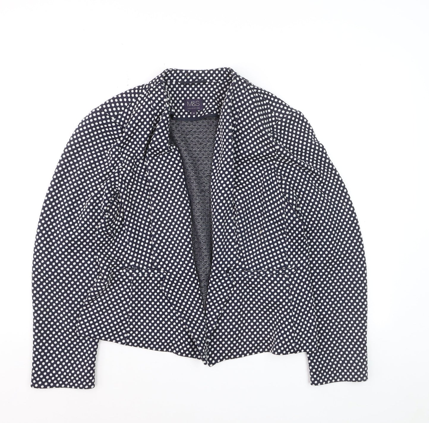 Marks and Spencer Womens Blue Polka Dot Blazer Size 18 Regular Fit