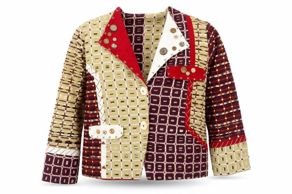 YakMagik Women's Multicoloured Patchwork Blazer Jacket M