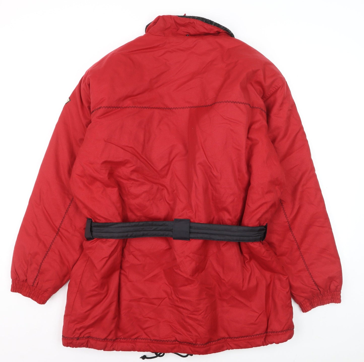 TCM Alpine Sports Red Belted Ski Jacket Women UK 10-12 Winter Puffer