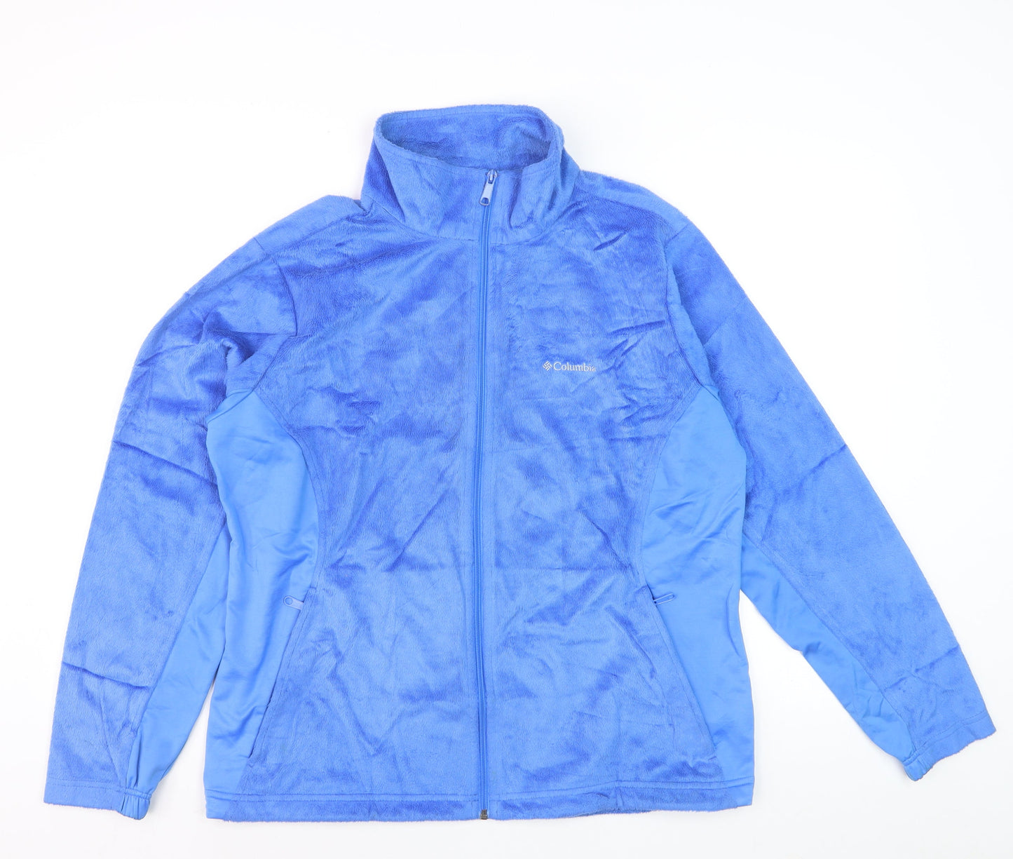 Columbia Women Blue Fleece Full Zip Hoodie XL Thermal Omni-Heat