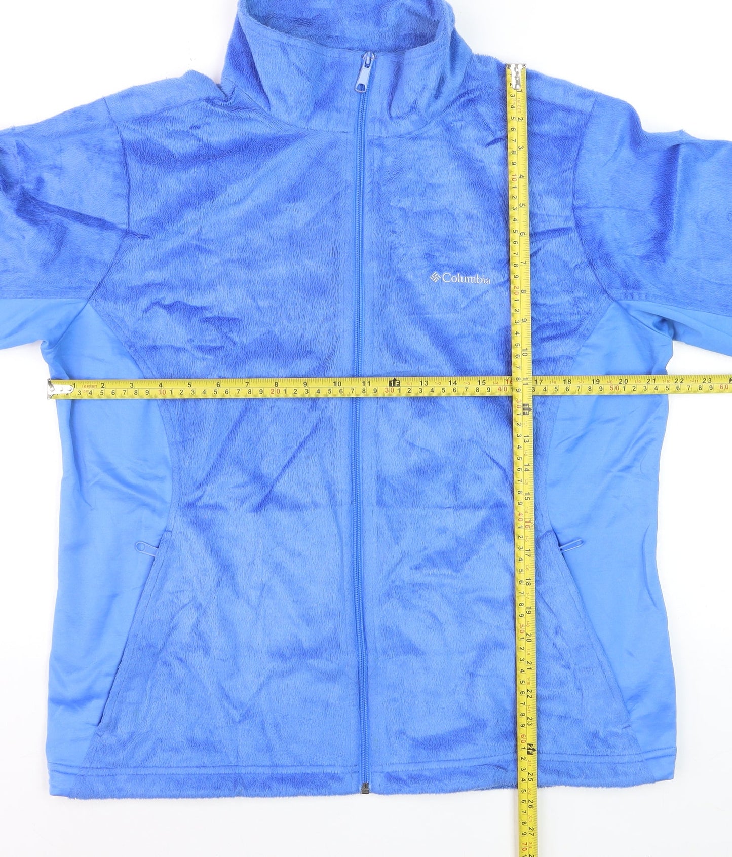 Columbia Women Blue Fleece Full Zip Hoodie XL Thermal Omni-Heat