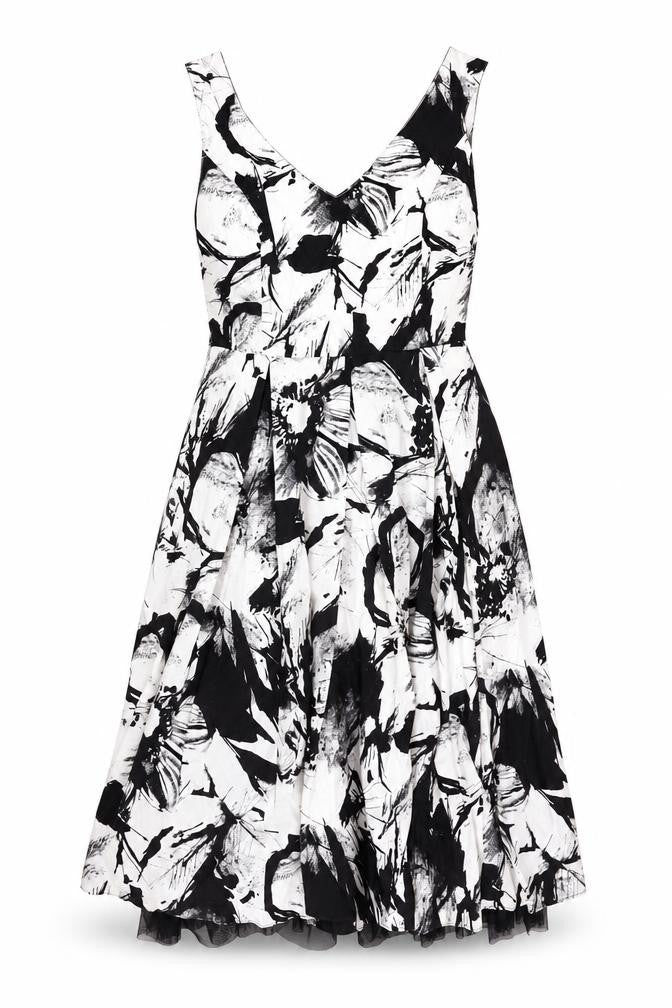 Marks & Spencer Women’s Black Floral Fit & Flare Dress Size 10