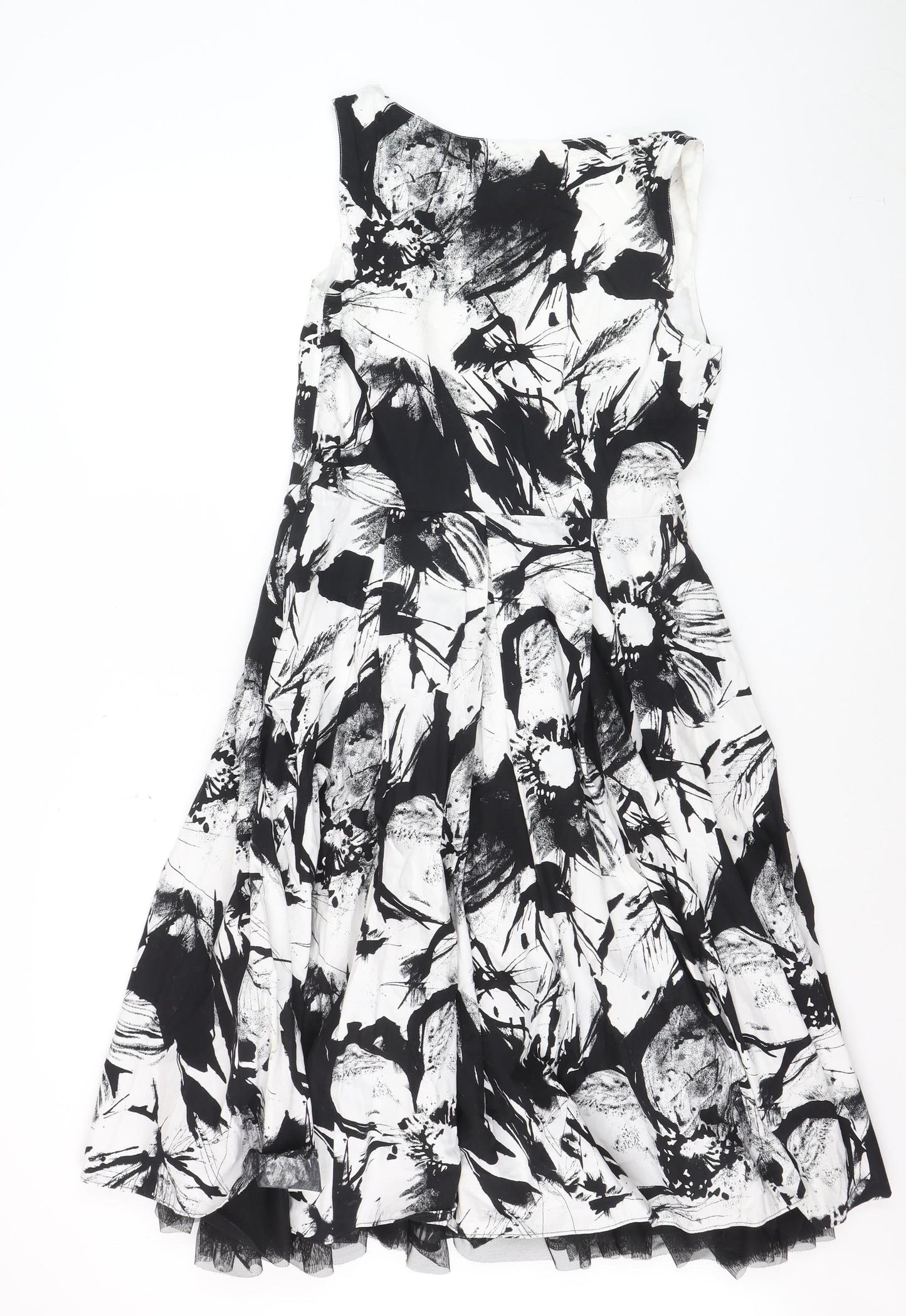 Marks and Spencer Women’s Black Floral Fit & Flare Dress Size 10