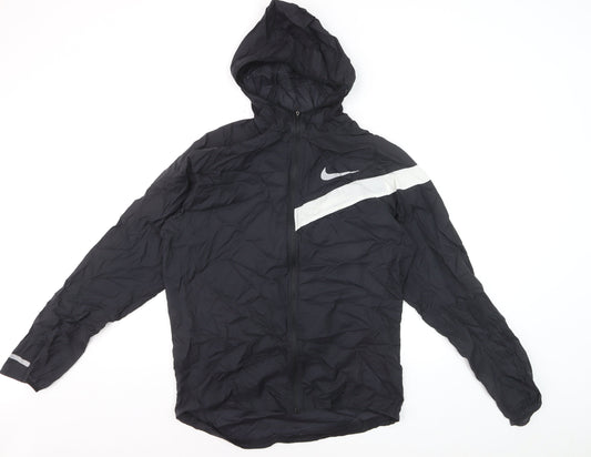 Nike Women's Black Small Windrunner Hooded Windbreaker Jacket