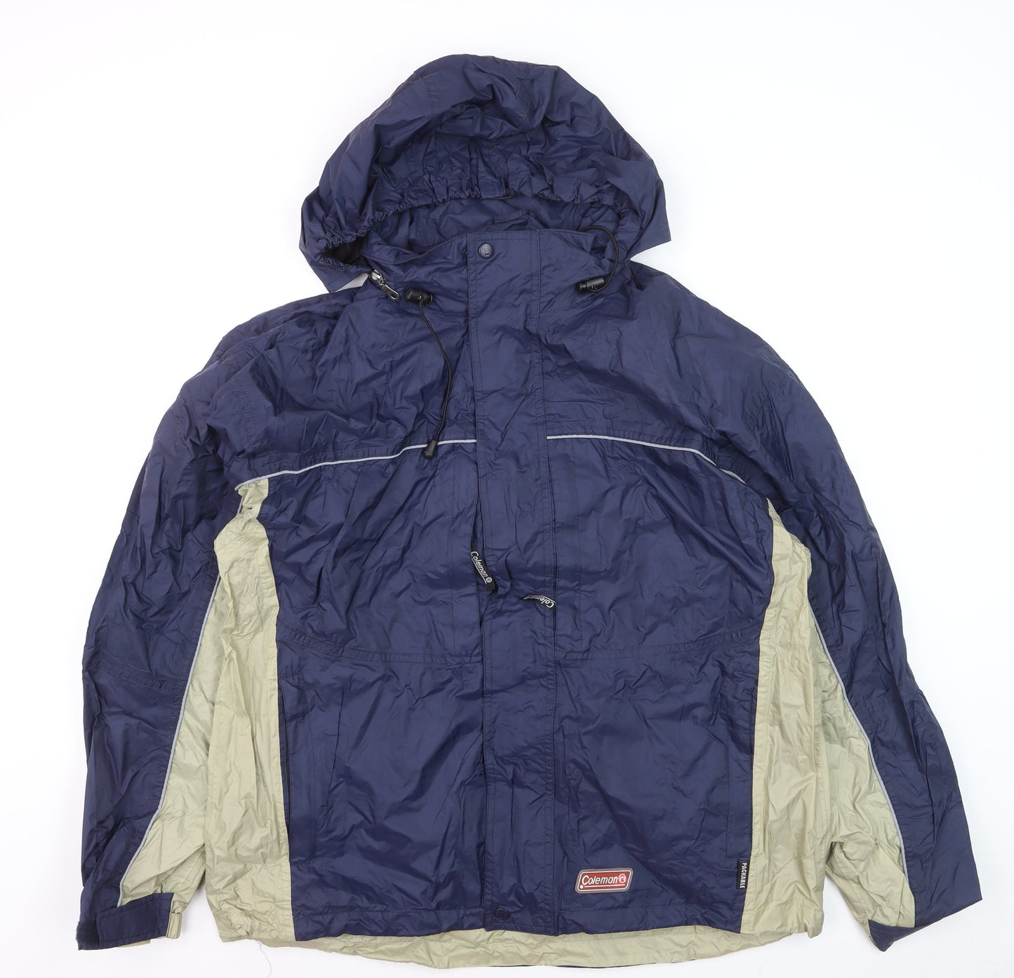Coleman Men’s Blue XL Waterproof Hooded Rain Jacket Outdoor Coat