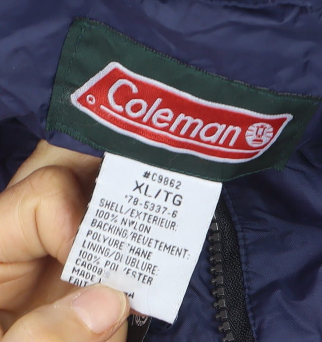 Coleman Men’s Blue XL Waterproof Hooded Rain Jacket Outdoor Coat