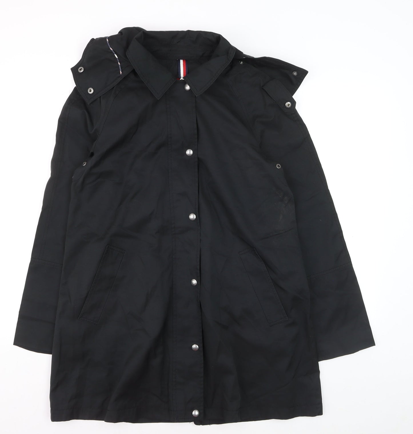 Tommy Hilfiger Men's Black Waterproof Hooded Rain Coat Size S