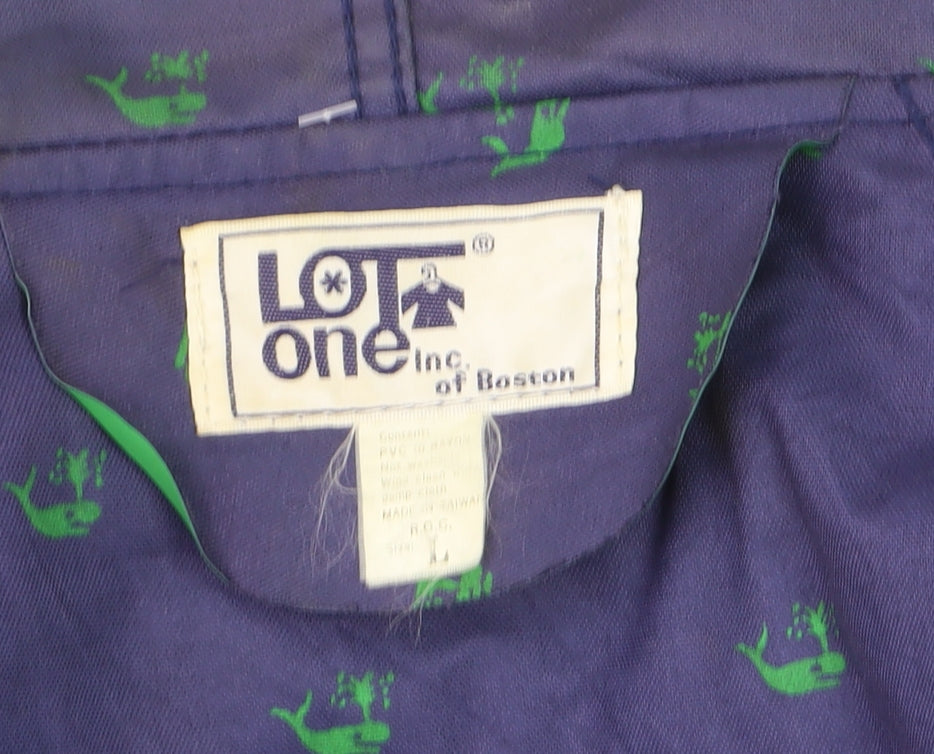 Lot One Men’s Green Waterproof Hooded Rain Coat L Vintage Windproof