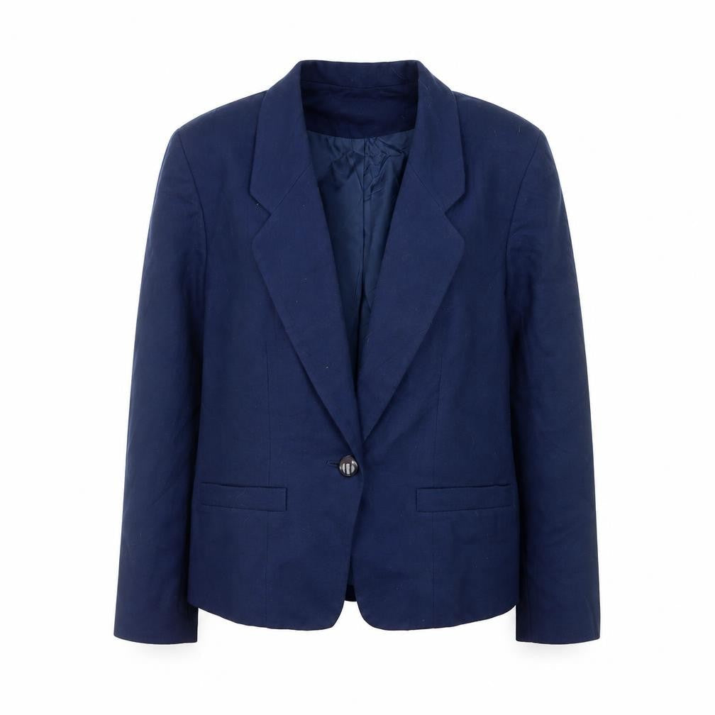 Pendleton Women Navy Wool Single-Breasted Blazer Petite M