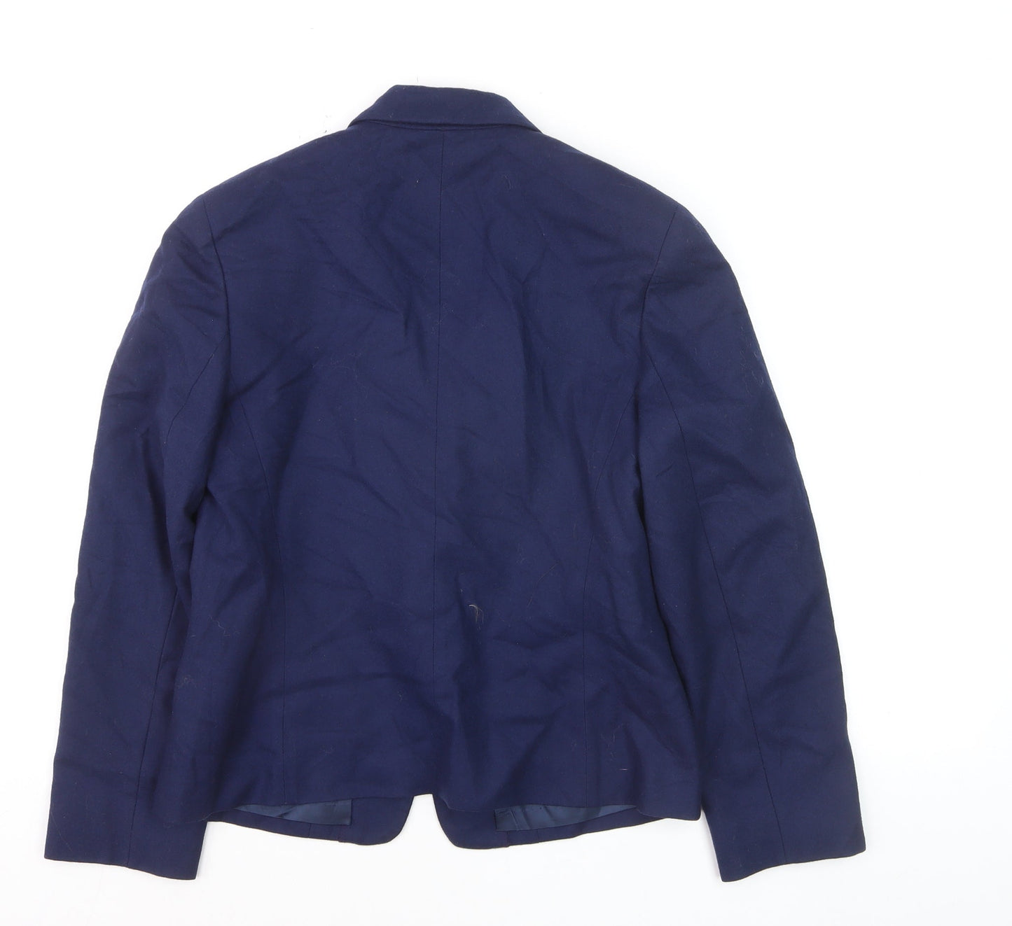Pendleton Women Navy Wool Single-Breasted Blazer Petite M