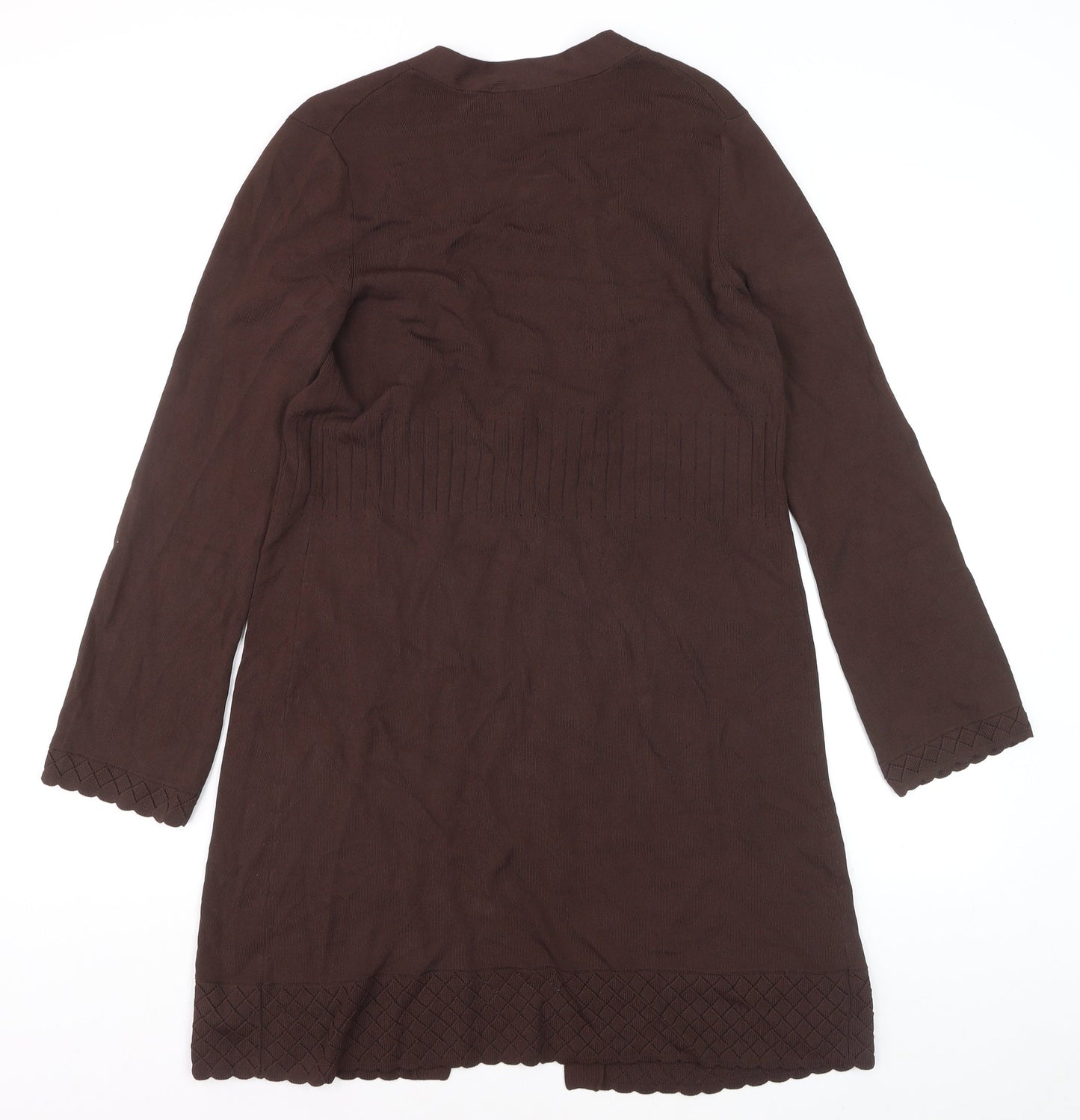 Cable & Gauge Women Brown V-Neck Long Sleeve Knit Cardigan M