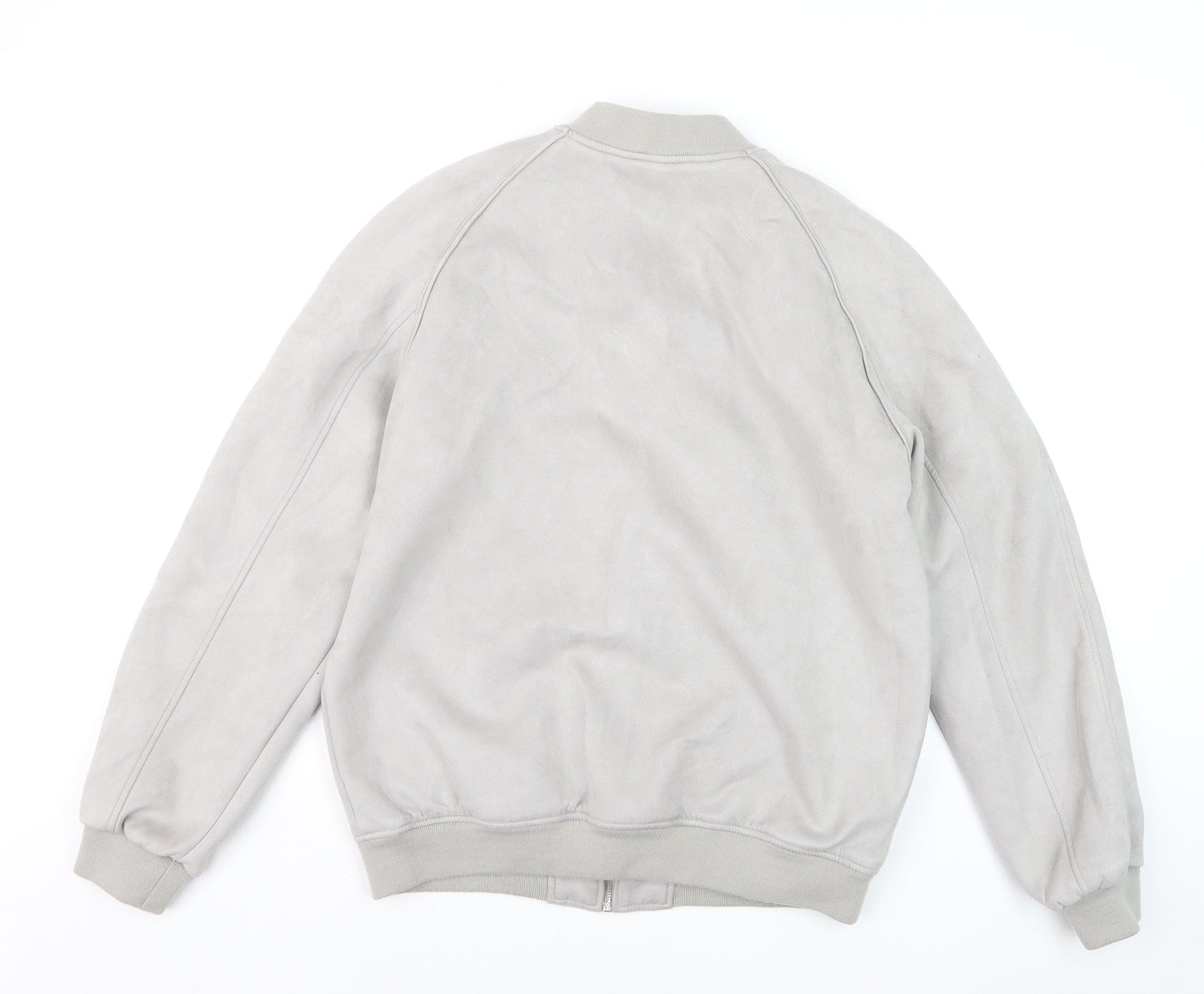 ASOS Men’s Grey Bomber Jacket L Polyester Blend Zip Casual