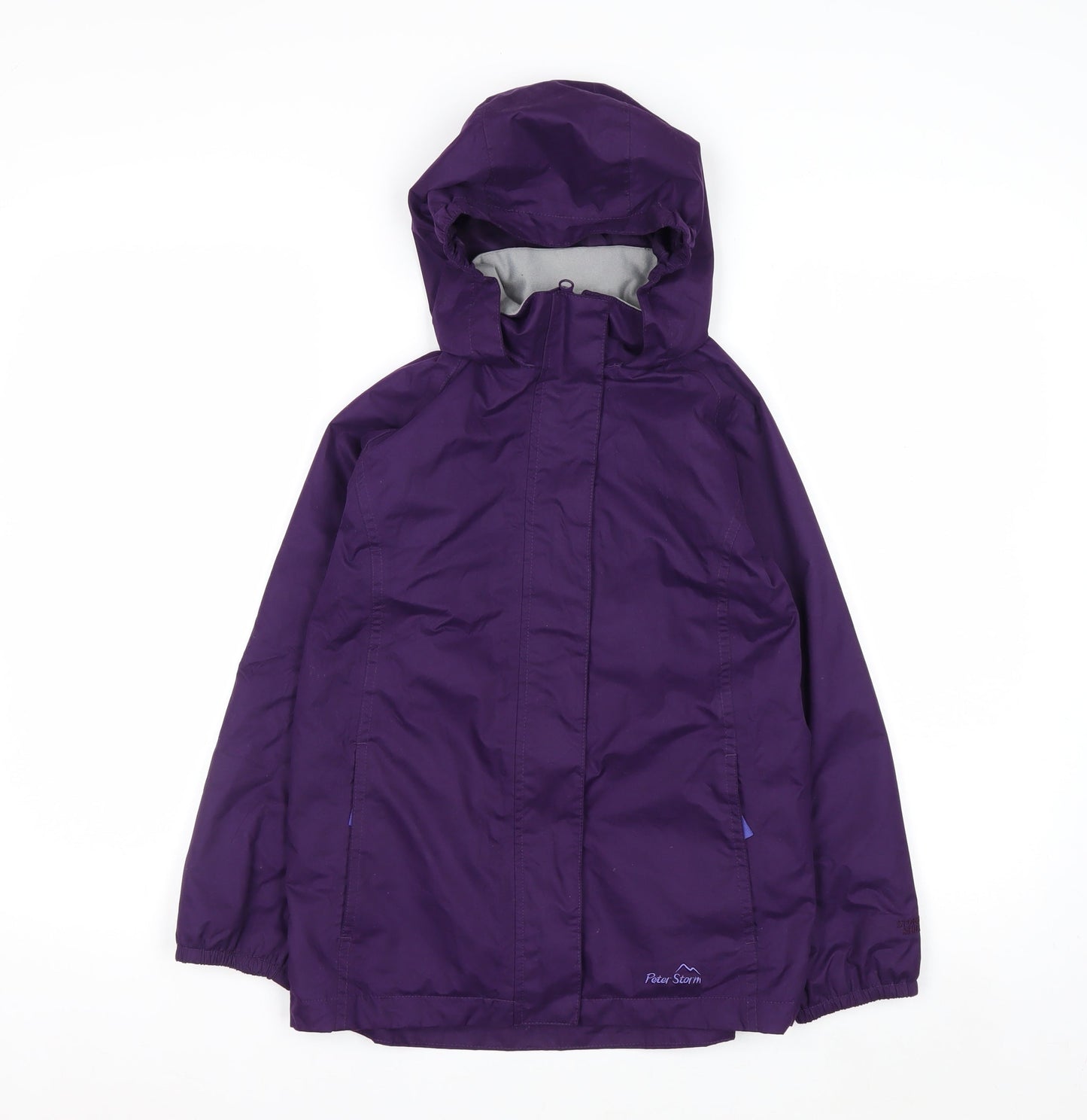 Peter Storm Girls Purple Hooded Waterproof Rain Coat Jacket 9-10 Years