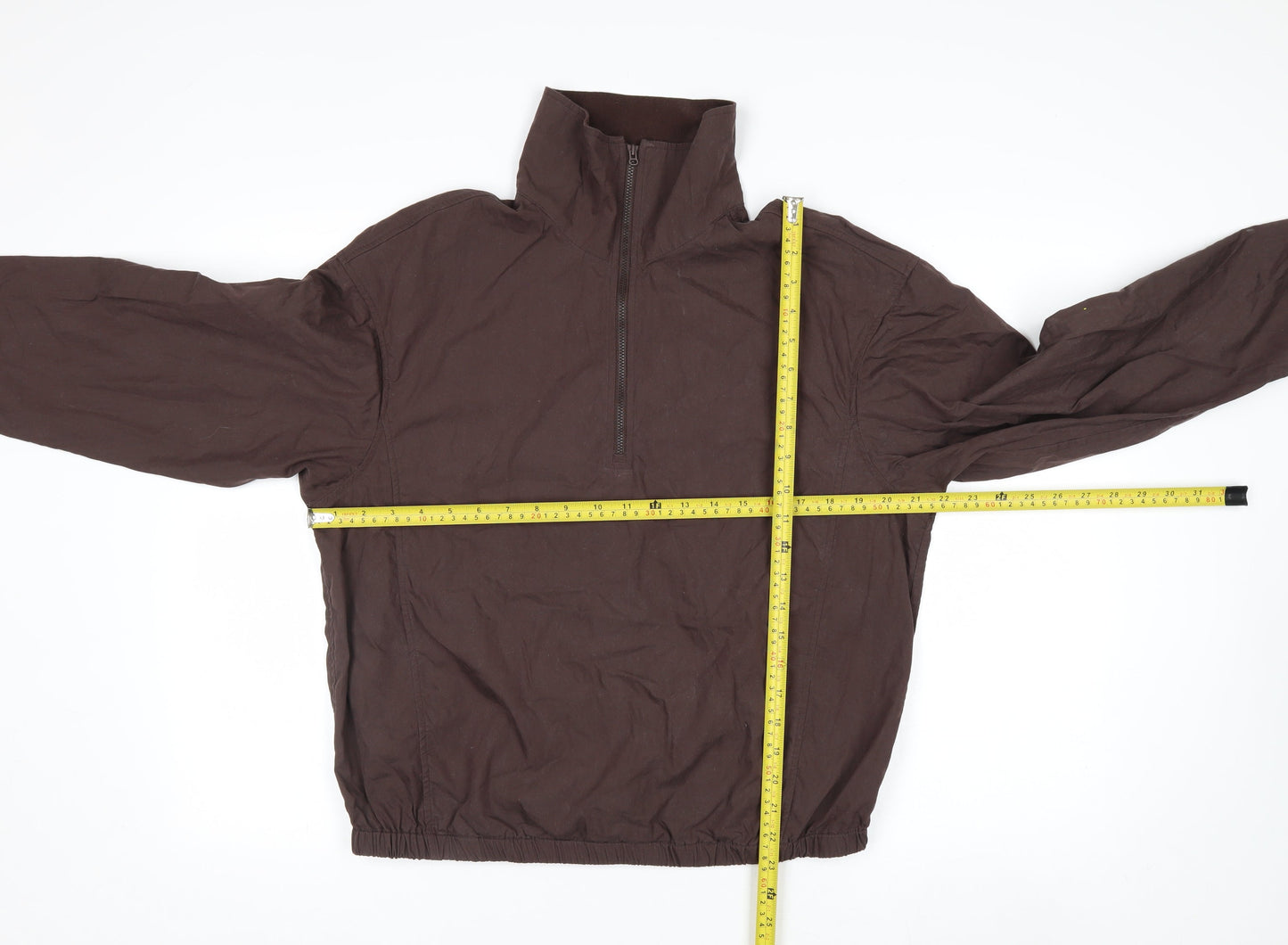 Uniqlo Men Brown 1/4 Zip Lightweight Cotton Jacket Size M