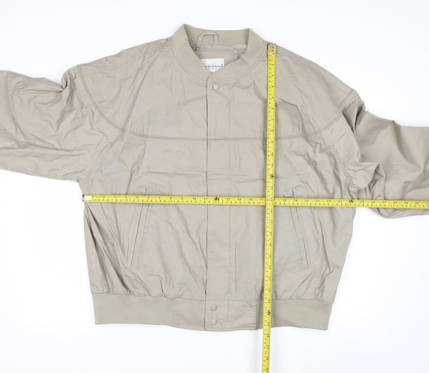 Knightsbridge Men's Beige Bomber Jacket L Regular Fit Polyester