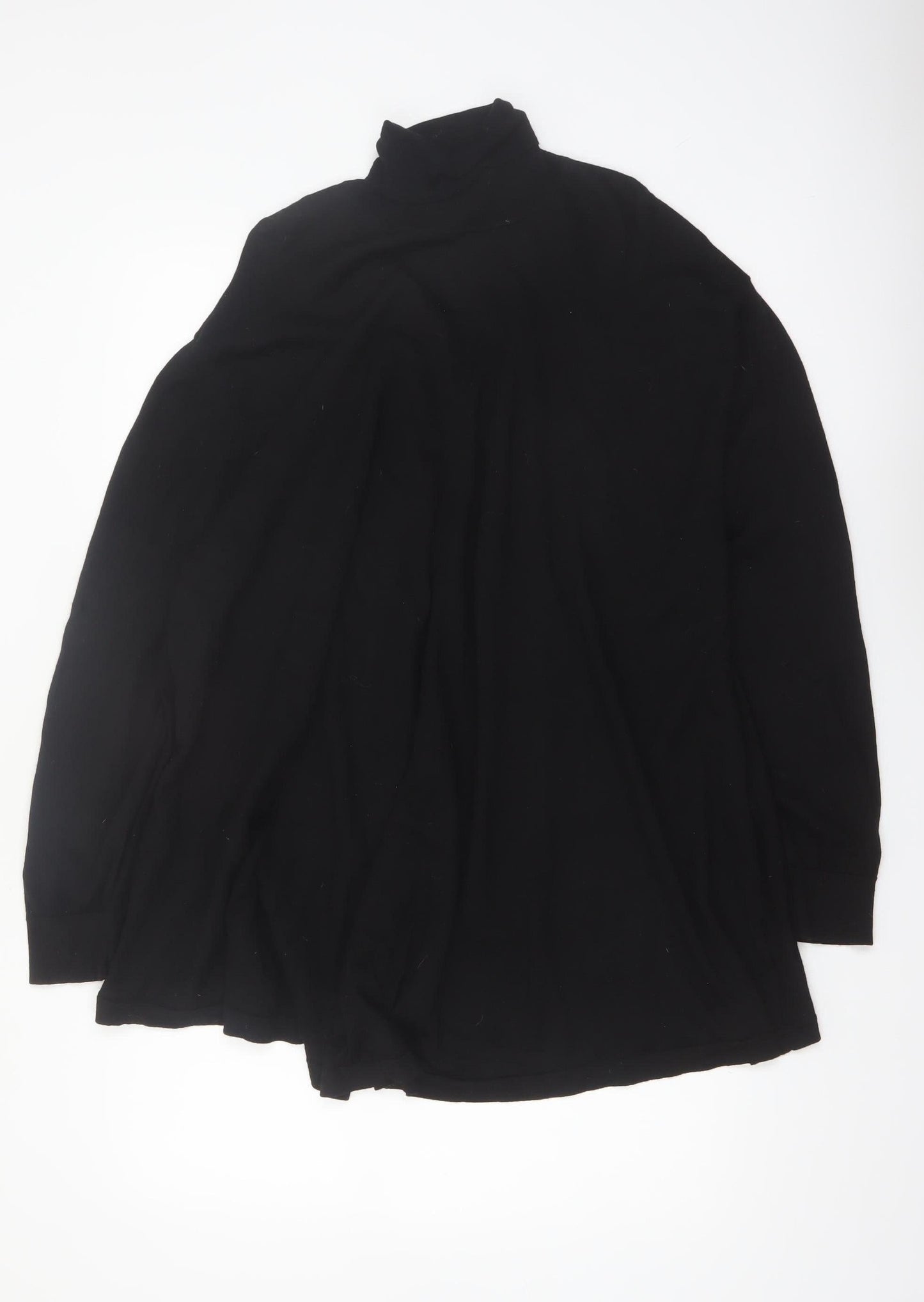 COS Womens Black Roll Neck Long Sleeve Cotton Relaxed Jumper Size 14