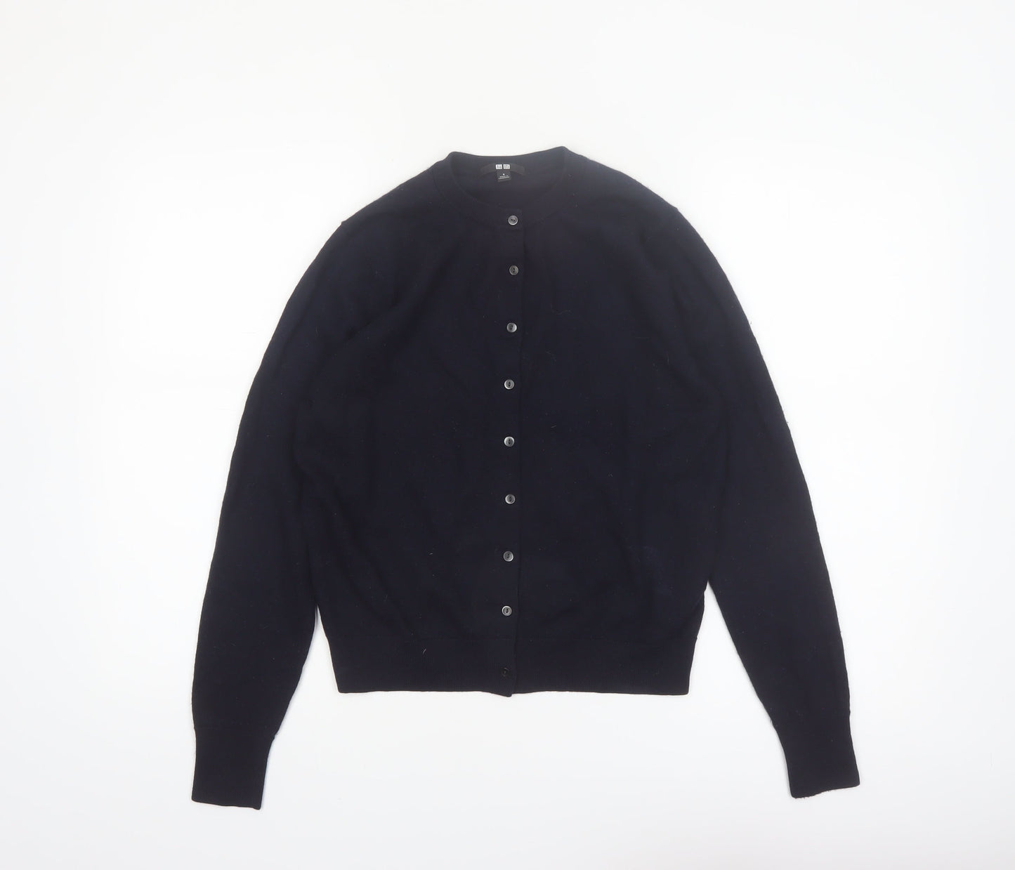 Uniqlo Women’s Black Small Crew Neck Wool Cardigan Jumper
