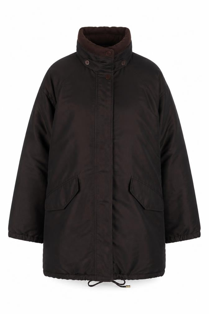 Current Seen Women's Brown Parka Jacket Size M Cotton Blend Lined
