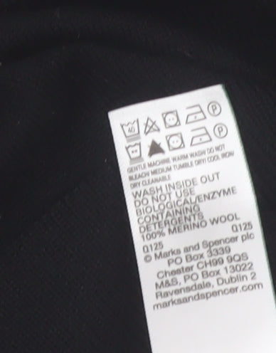 Marks and Spencer Autograph Men's Black 2XL Merino Wool 1/2 Zip Jumper