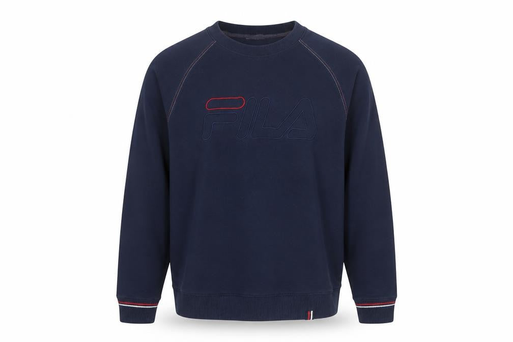 Fila Mens Blue Logo Pullover Sweatshirt Size L
