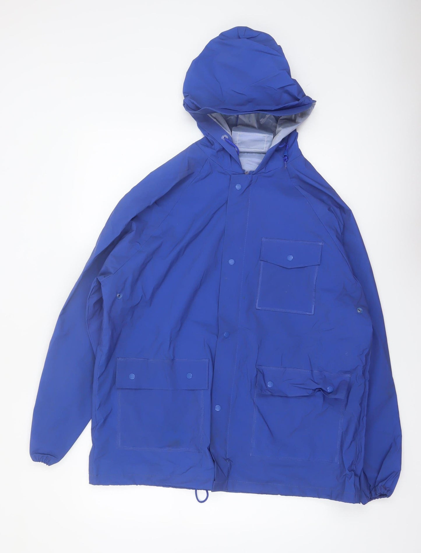 RedHead Men Blue Hooded Waterproof Rain Coat Jacket Size M