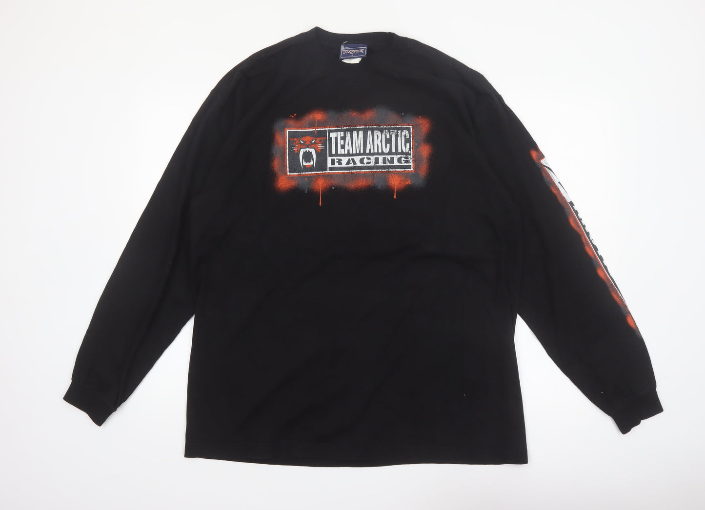 JanSport Men's Black Team Arctic Racing Long Sleeve Vintage Tee L