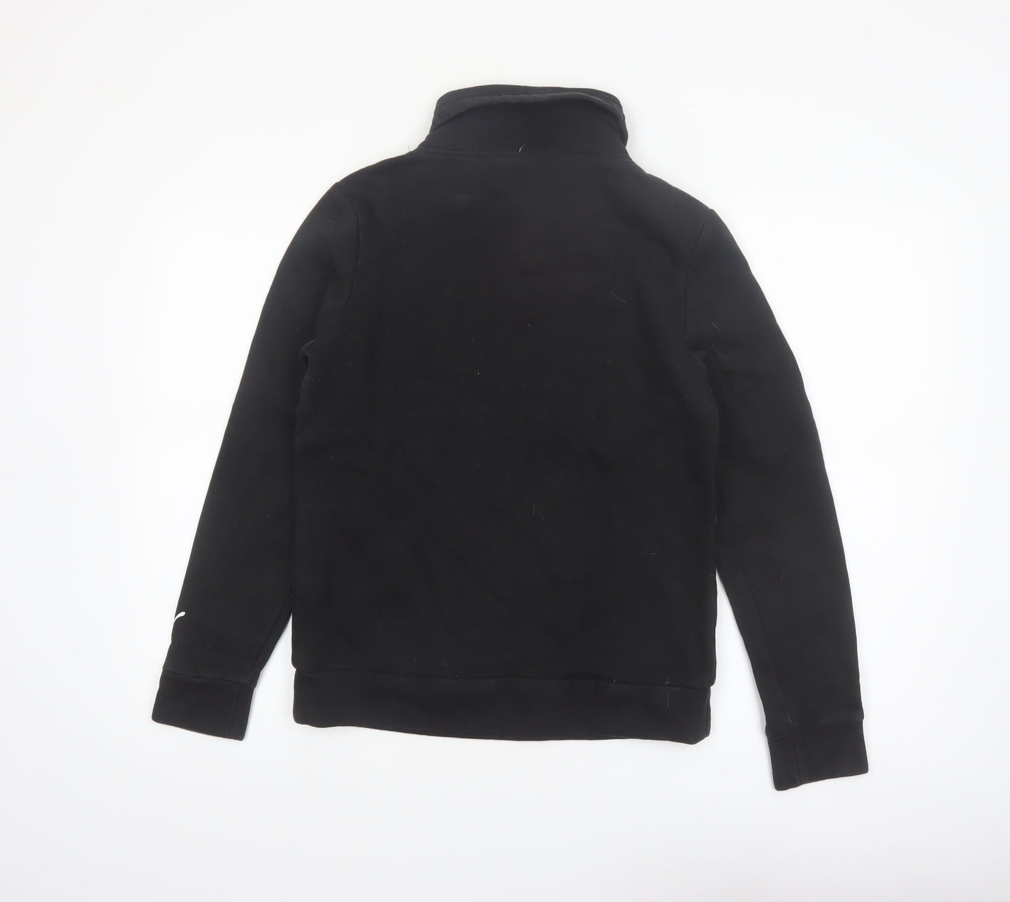 Puma Womens Black Small Pullover Sweatshirt with Logo Print