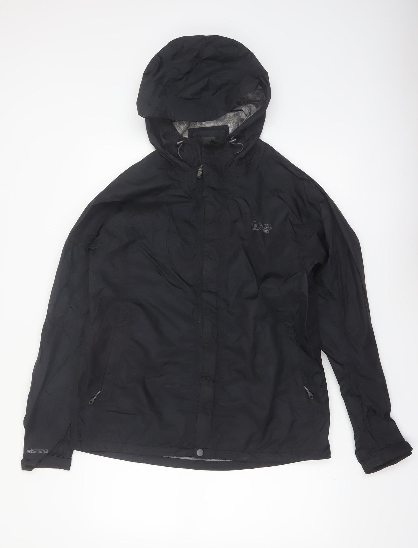 Eastern Mountain Sports Men's Black Medium Waterproof Hooded Rain Jacket