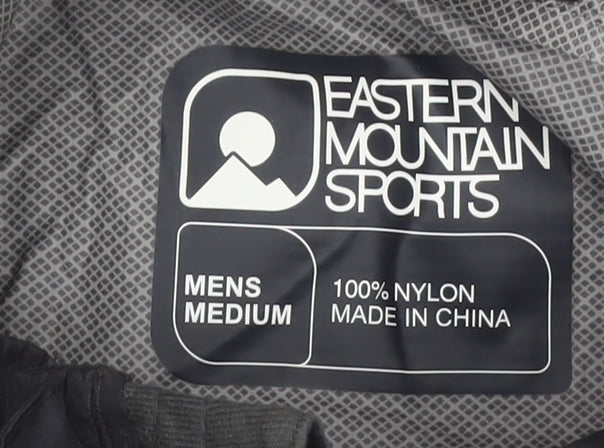 Eastern Mountain Sports Men's Black Medium Waterproof Hooded Rain Jacket