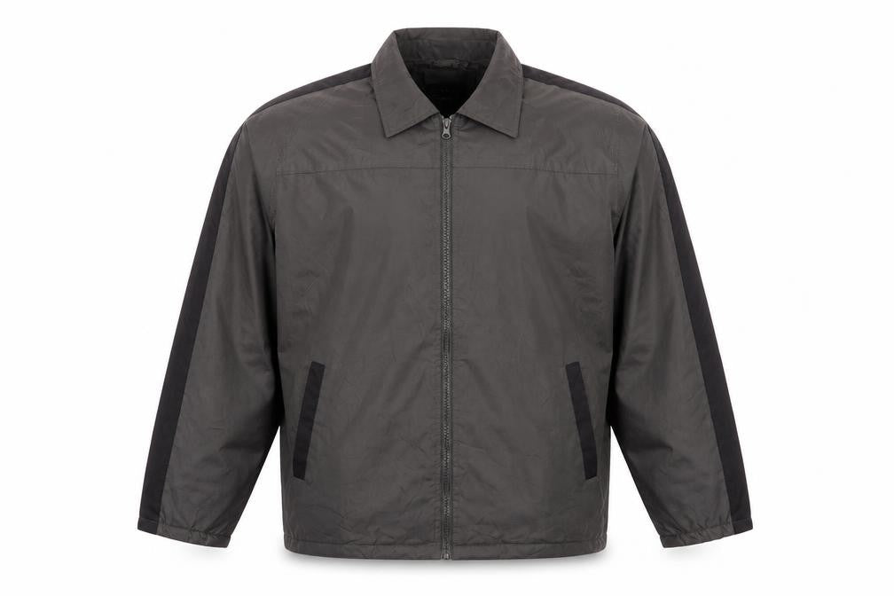 Casual Men’s Grey Polyester Full Zip Lightweight Jacket Size S