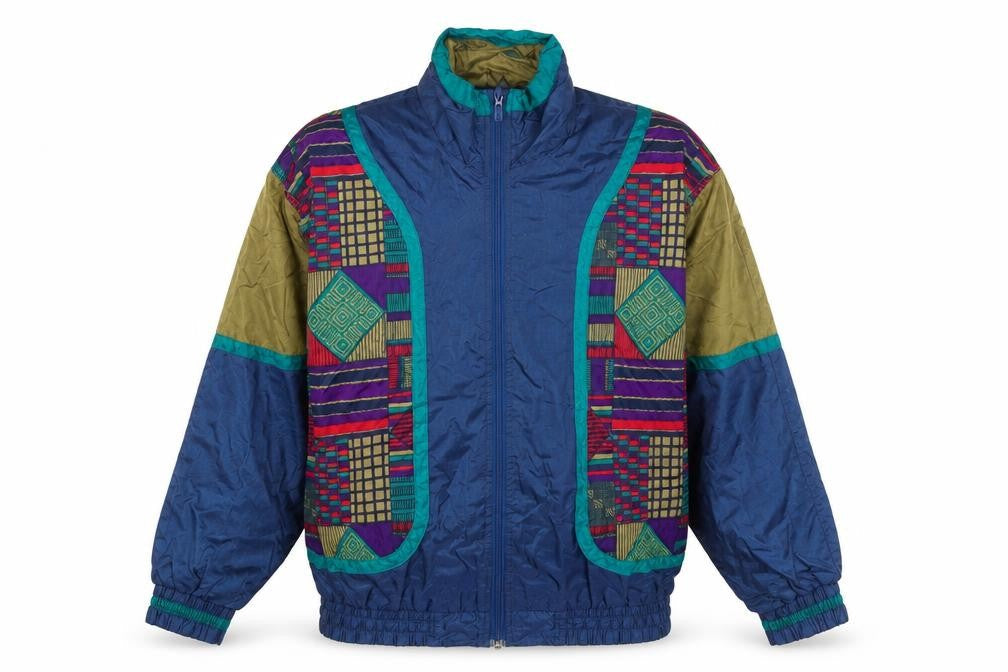 Active Stuff Men's Multicoloured 90s Nylon Windbreaker Jacket S